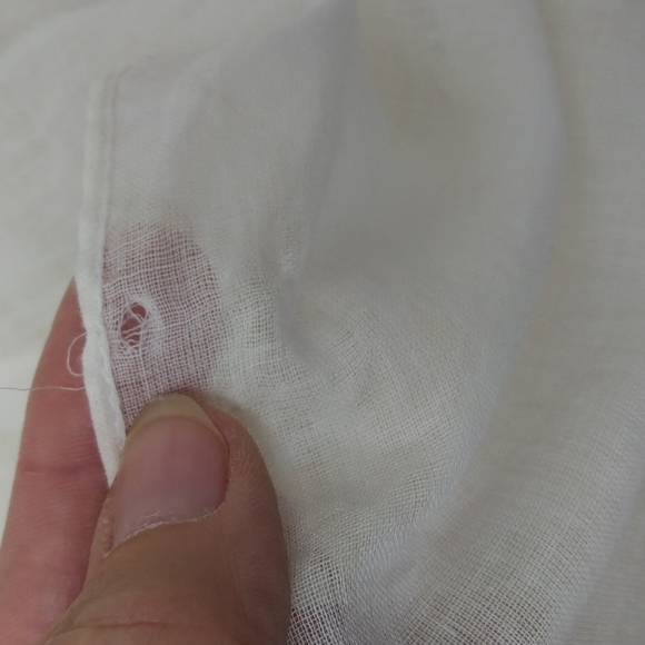 Collection 18 100% Cotton Off White Top Cover Up With Lacy Hem - Picture 9 of 10